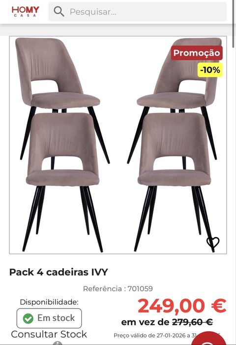 Cadeiras IVY Beige