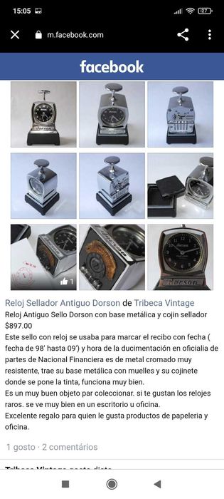 Relógio carimbo de 1930