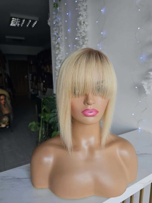 Tupet topper Anastazja włosy naturalne słoneczny blond imitacja skóry