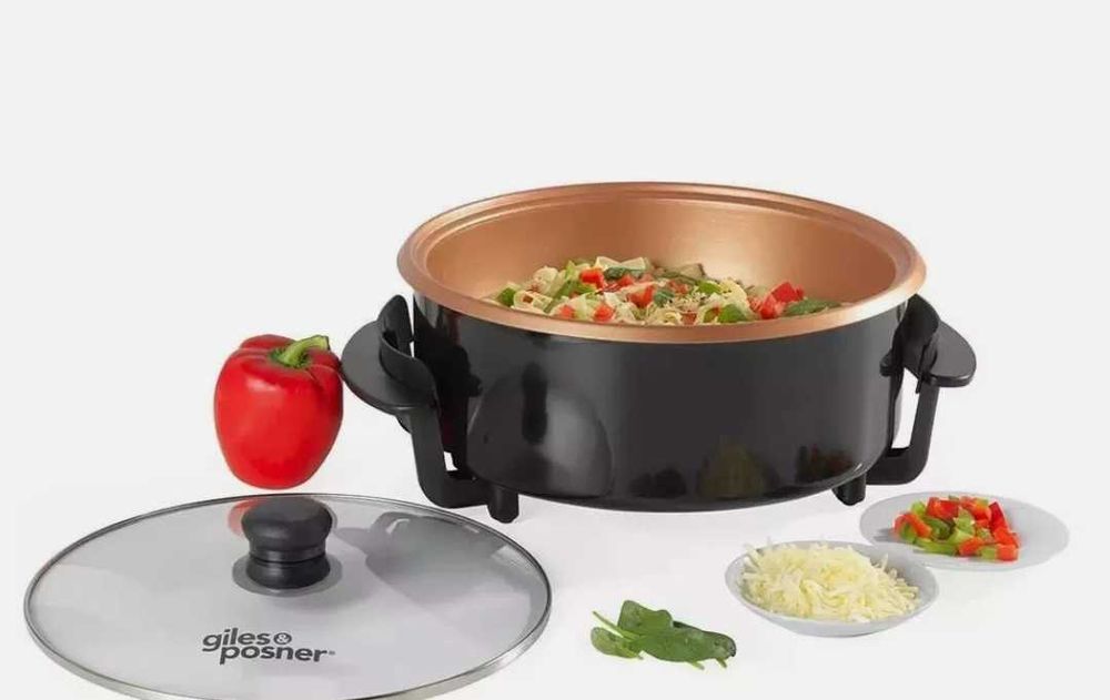 Panela elétrica grande multiuso, marca giles&posner