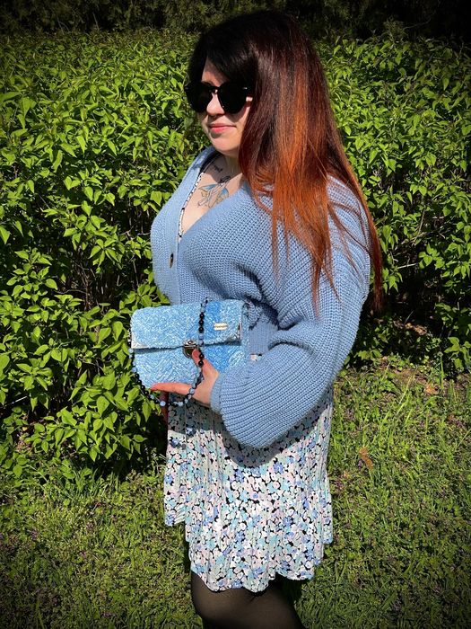 В’язана сумка ручної роботи "Sky Blue"