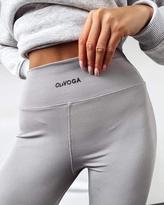Legginsy Olavoga Lars S M szare pudrowy róż