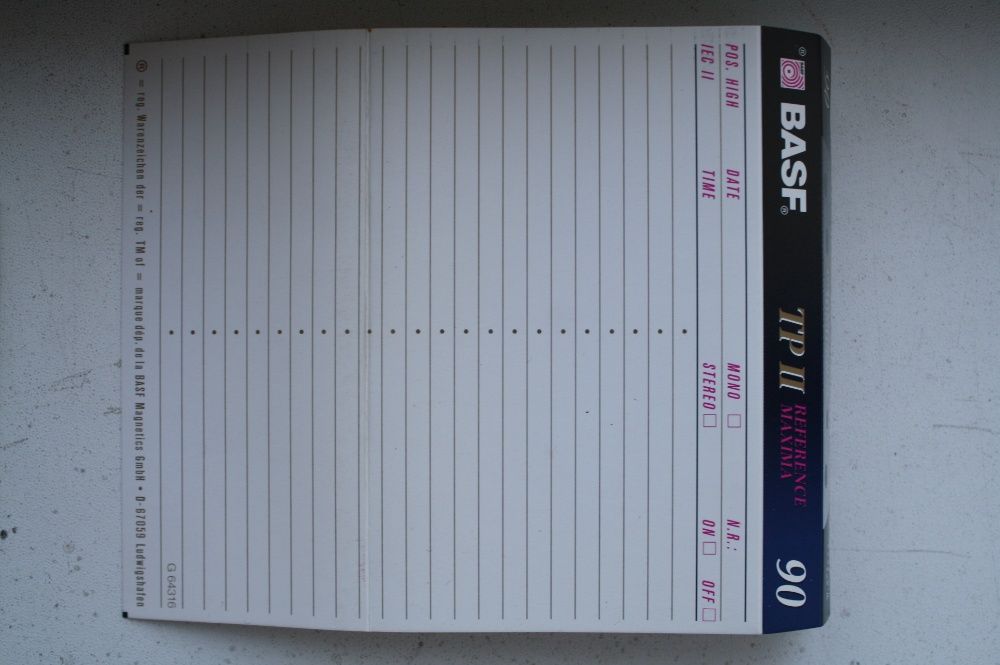 Аудиокассета BASF Reference Maxima TPII 100 Type II