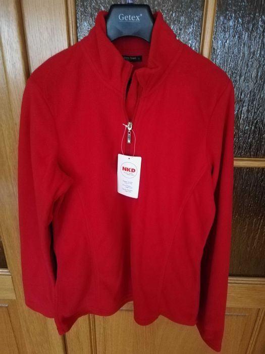 Malinowa bluza z polaru, nowa, 38, 40 M