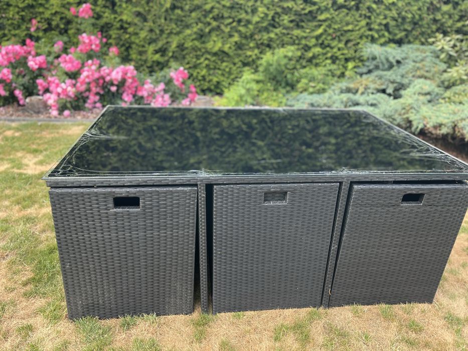 Meble ogrodowe stol z krzeslami techno rattan