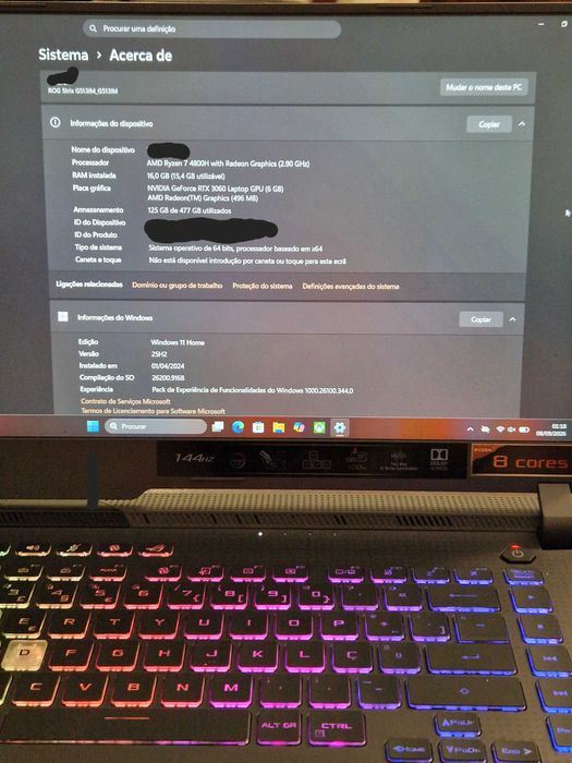 ASUS ROG Strix G15 | Ryzen 7 4800H | RTX 3060 6GB | 16GB | 512GB | 144Hz