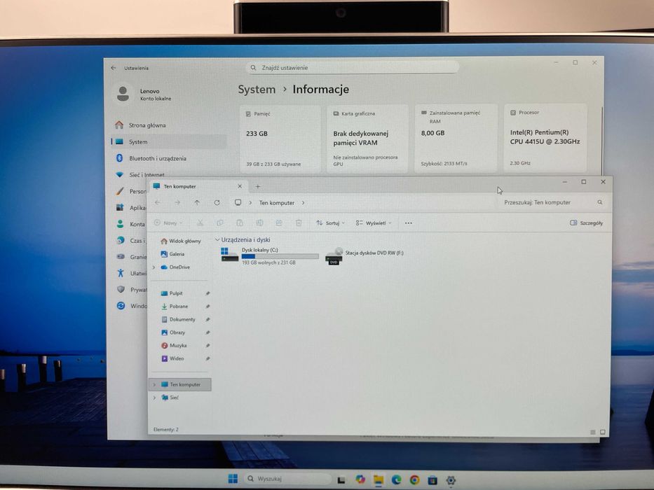Komputer All-in-one Lenovo Ideacenter WIN11, 256GB SSD, 8GB Ram, WIFI