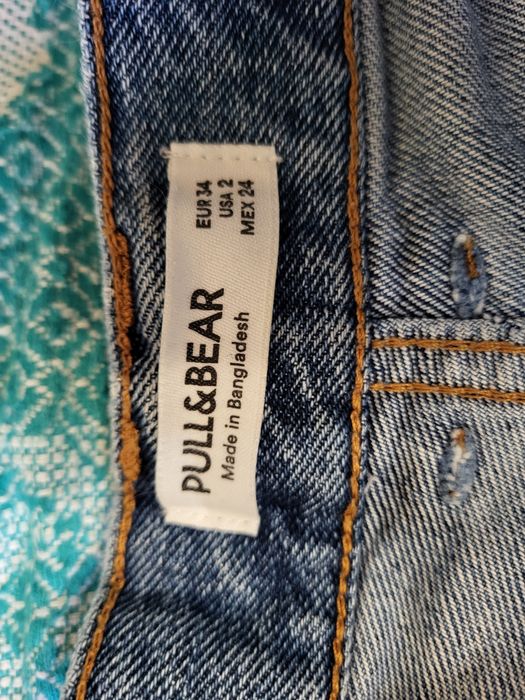 Джинси жіночі PULL&BEAR, розмір 34, сині, деним