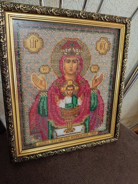 Квартина икона с бисера