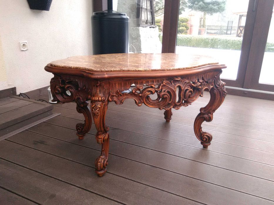 Stolik Barokowy Rzeźbiony Antyk