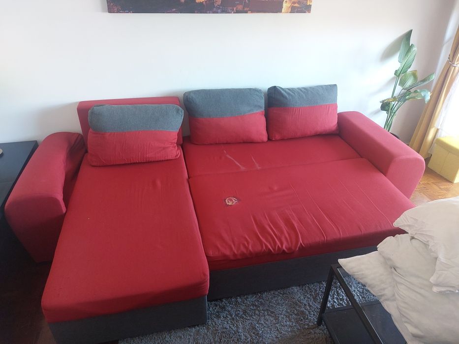 Sofá cama com chaise longue reversível