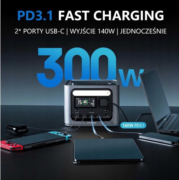 Зарядна портативна станція станция Павербанк типу EcoFlow 300Вт