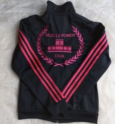 Bluza damska adidas rozm S jak nowa czarna różowe wstawki