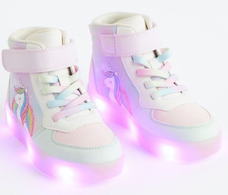 Unicorn, jednorożec, buty świecące podeszwa led, diody NOWE 27