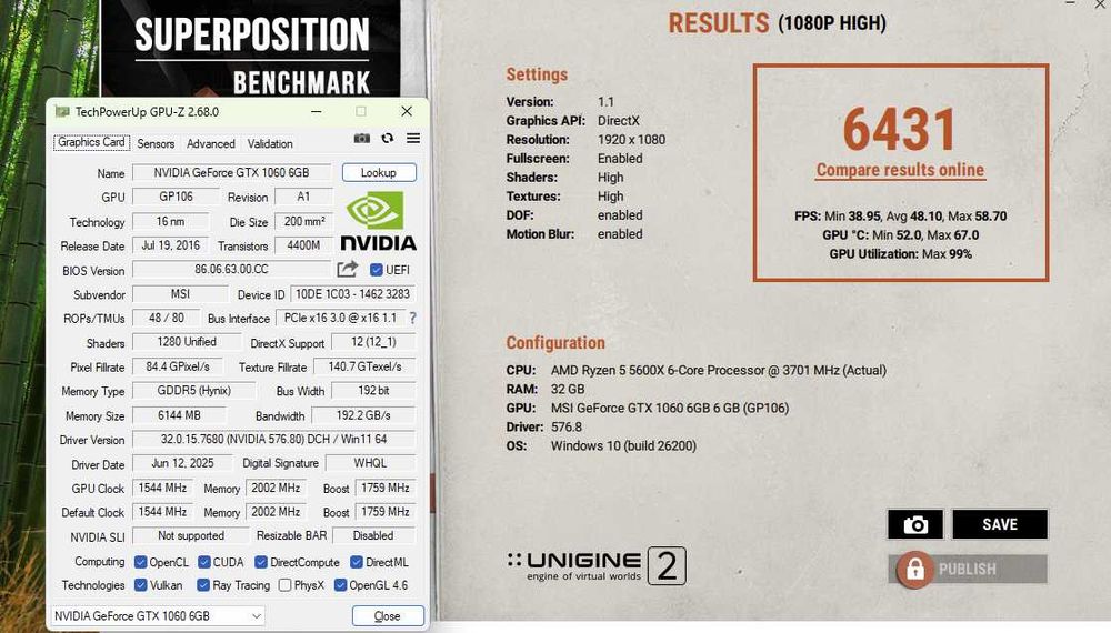 ігрова відеокарта GTX1060 6GB MSI в ідеалі. 6pin. Trade-in