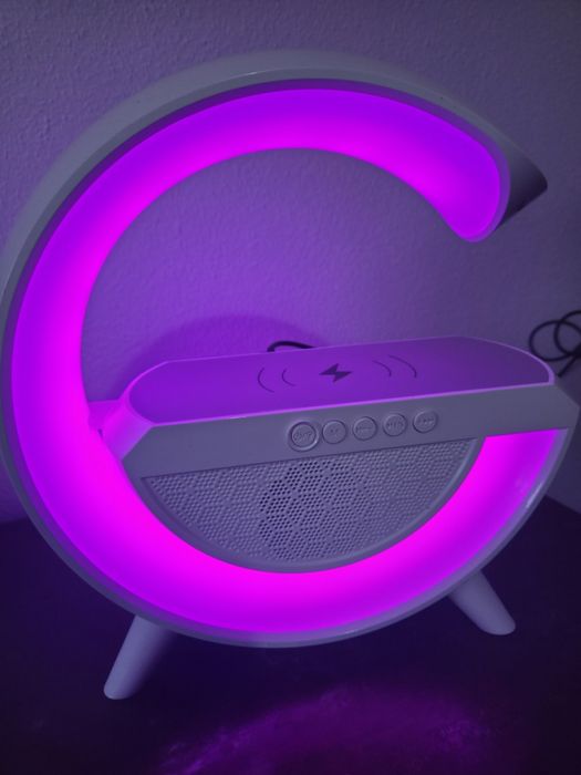 Coluna Bluetooth Led Rgb Led / Carregador Induçao
