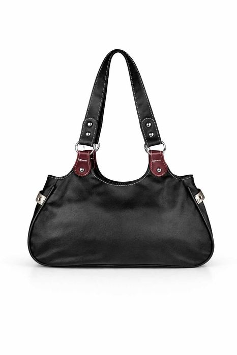 Czarna Torebka Damska z Metalowymi Zdobieniami + Bransoletka GRATIS