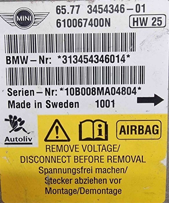 Centralina Airbag 65.773454346 - MINI MINI