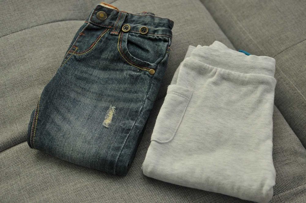2x Rozmiar 92 - Jeansy Denim dżinsy jeans dżins spodnie dresy dresowe