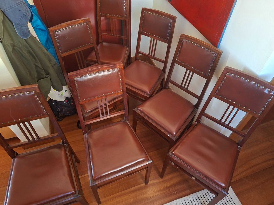 Cadeiras de jantar Arte Nova, 7x