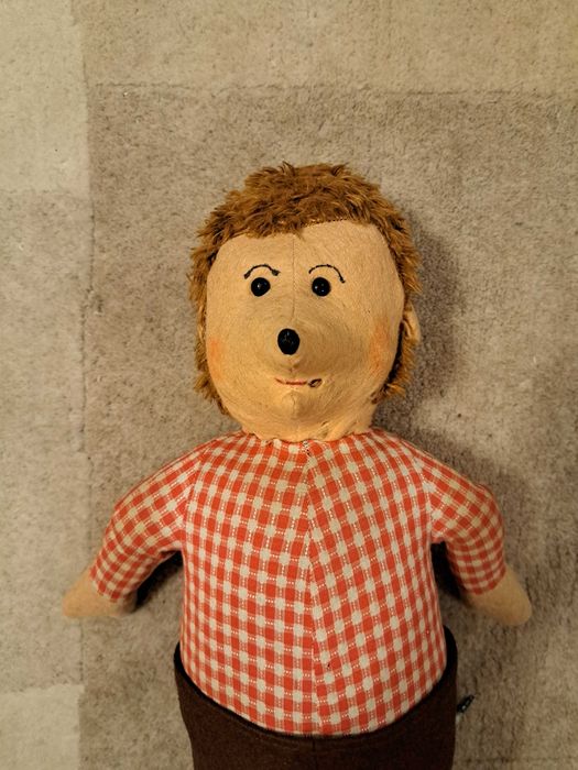 Stara zabawka jeż maskotka pluszak Mecky, Mucky, vintage DDR