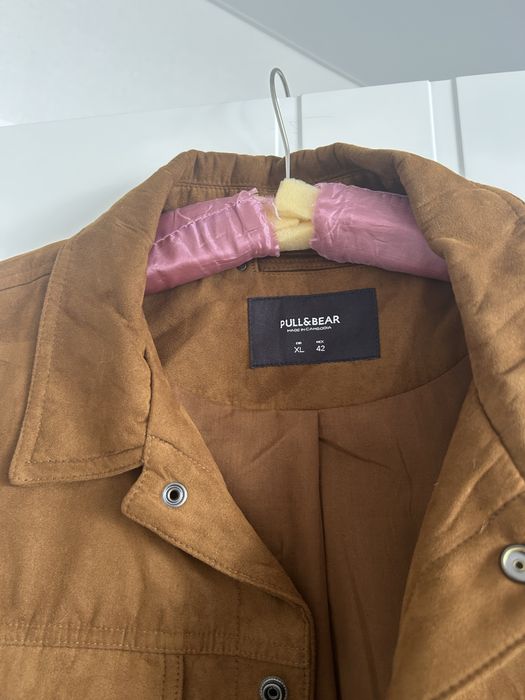 Жакет куртка чоловіча замшева коричнева pull bear 42 L/M