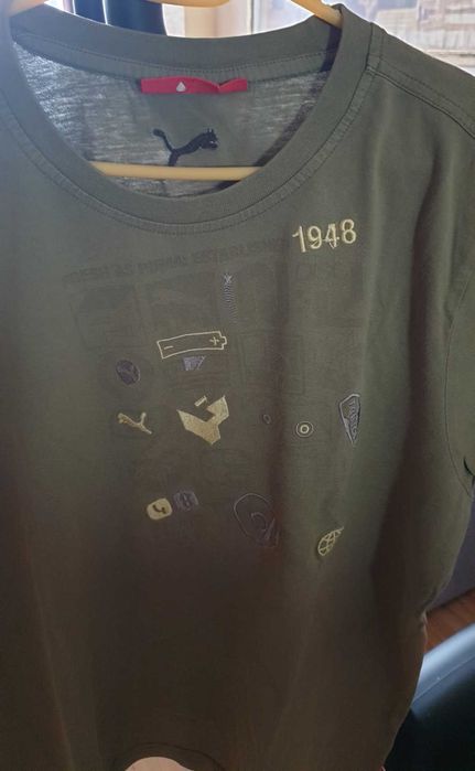 PUMA oliwkowy T-shirt, koszulka roz 158