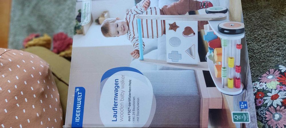 Carrinho Andador andarilho para bebés em madeira Montessori