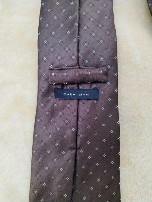 Krawat - brąz kasztanowy - ZARA -  100 % jedwab