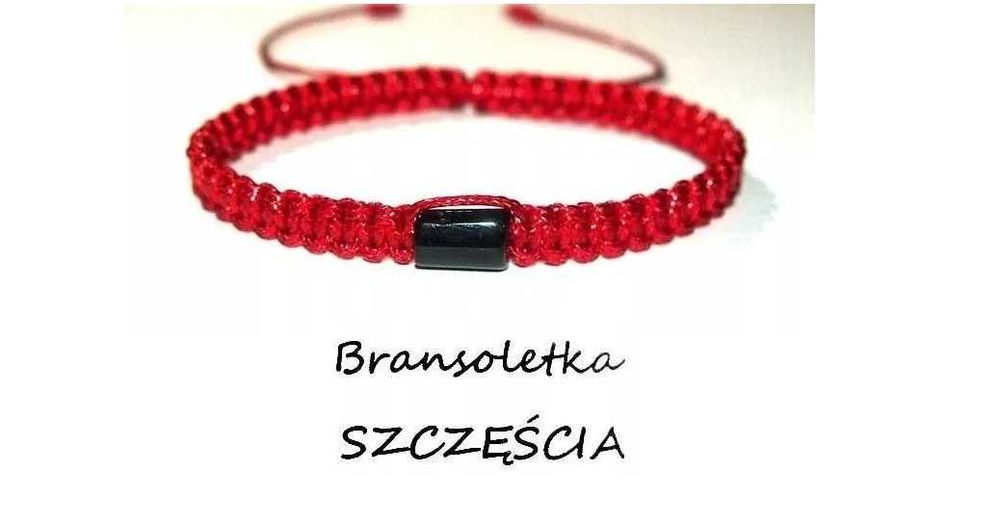 TURMALIN Męska Bransoletka Szczęścia Czerwona