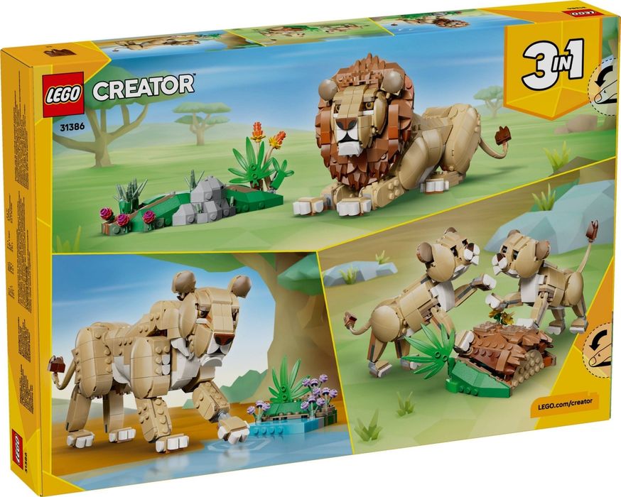 LEGO® Creator 3-in-1 31386 Дикі тварини: Величний лев (Wild Animals: Majestic Lion)