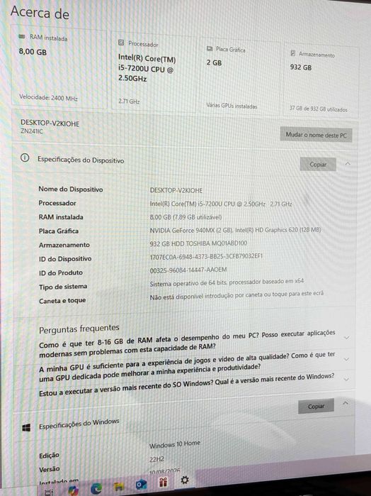 Computador All-in-One ASUS Zen AiO ZN241IC / i5 / 8GB / 1TB / Caixa