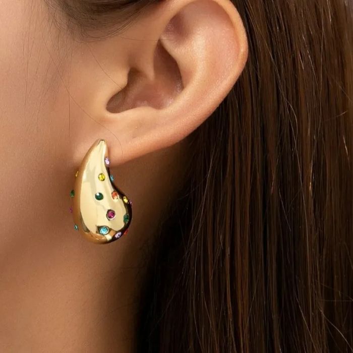 Pozłacane kolczyki ozdobne lekkie krople