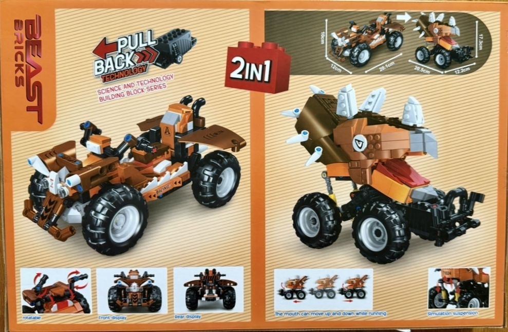 Dinosaur Best Bricks Transformer 2 in 1 Oraz 3 różne zabawki Dino