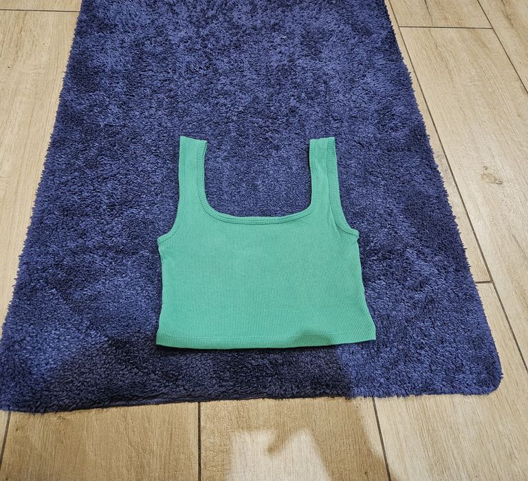 Crop top krótki sinsay zielony prążek letni