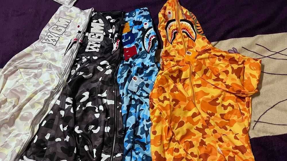 ‼️В НАЯВНОСТІ‼️Кофта Bape, худі бейп, зіпка Bape, Bape Shark