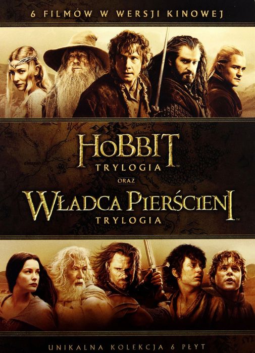 Pakiet Śródziemie. Trylogia Hobbit / trylogia Władca Pierścieni, 6 DVD