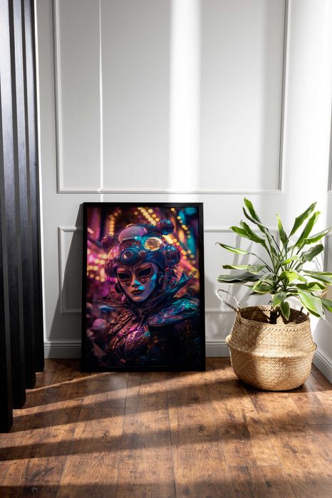 Plakat na Ścianę Obraz Kobieta Cyborg Future Cyberpunk Sztuka 40x60 cm