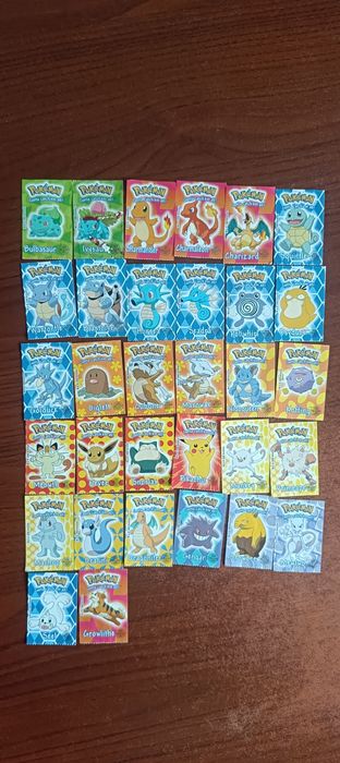 Pokemon danone 32/32 naklejki tazo komplet