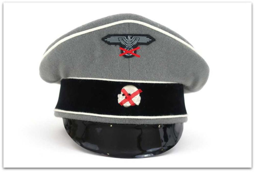 MC047 czapka oficerska SŁUŻBOWA WAFFEN-SS szara