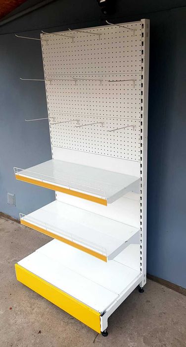 Торговый стеллаж металлический витрина полка односторонний пристеновой