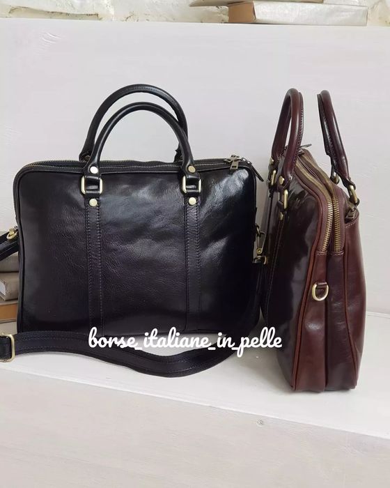 Чоловіча шкіряна сумка, портфель Італія, Virginia Conti
