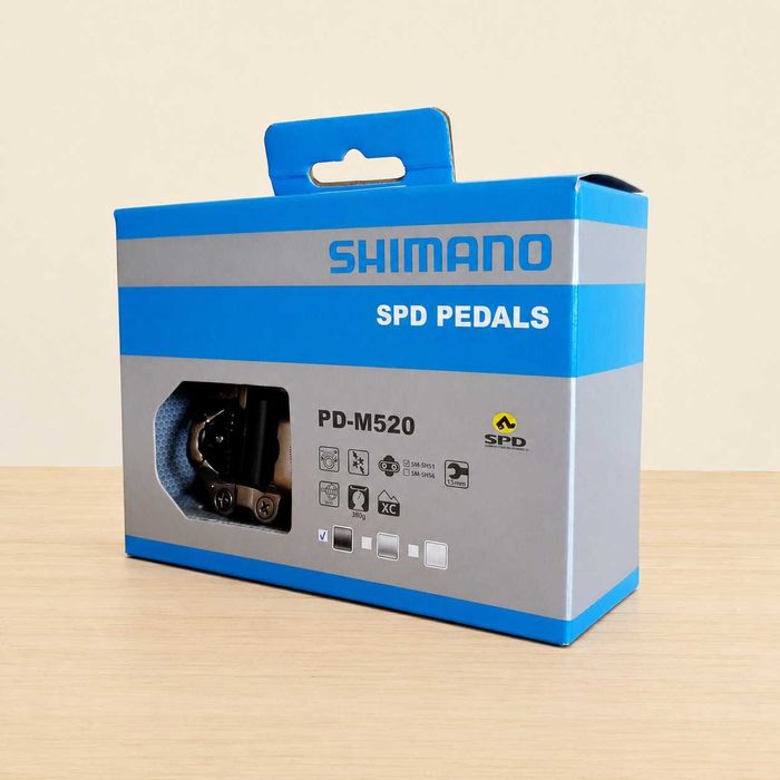 Pedais Shimano PD-M520 SPD Preto 1 Par EPDM520L