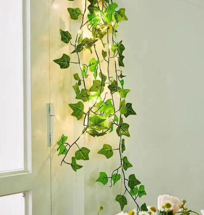 Штучна квіткова лампа «Виноградна лоза» | Тепле світло | 6 м