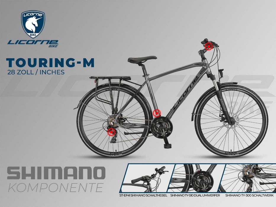 Niemiecki rower trekkingowy TOURING VOYAGER 28 ALU 2xTARCZA  shimano