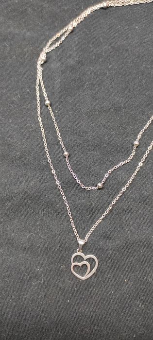 Naszyjnik łańcuszek serce stal chirurgiczna