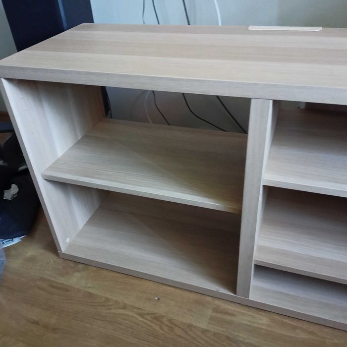 BESTÅ Szafka pod TV, imitacja dębu bejcowanego na biało, 120x40x48 cm