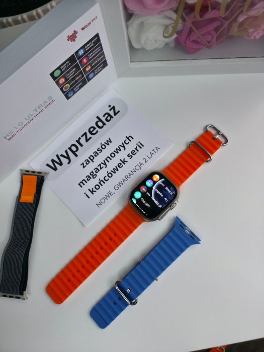 Smartwatch HK Ultra 3 AMOLED 2,12", połączenia, sport, – NOWY