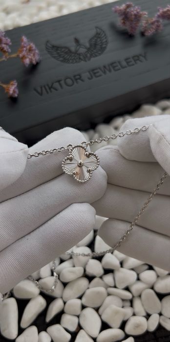 Подвеска Ван Клиф Van Cleef Vintage Alhambra  белое золото 585 проби підвіска ван кліф