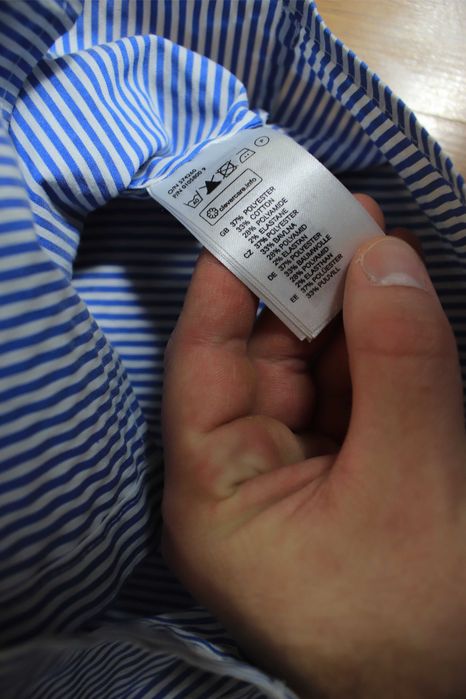 Koszula H&M r. 40 damska w paski nieb-biała dł rękaw bawełna